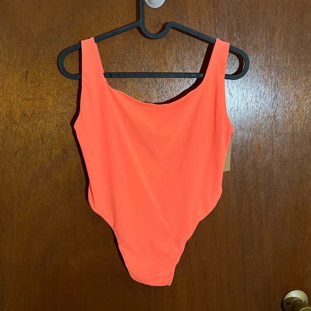 NWT SKIMS High Cut Bodysuit in Neon Orange